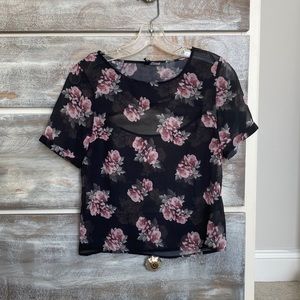 LAST CALL! Divided Black Sheer Peek-a-boo Top